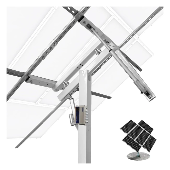 ECOworthy Solarpanel Halterung - Zweiachsiges Trackingsystem - 40% mehr Leistung - Solartrackerkit für verschiedene Solarmodule