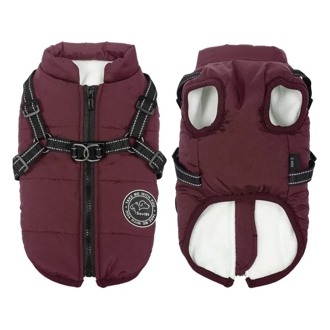 Savlot Hundejacke Winterweste | Wasserdicht | Verstellbarer Gurt | D-Formiger Ring