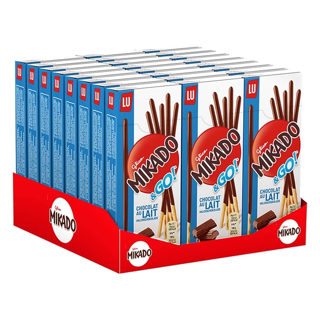 Lu Mikado - Palitos de Galleta con Chocolate con Leche - 24 paquetes de 39g