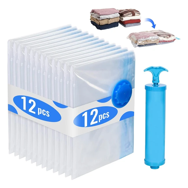 Sacchetti sottovuoto vestiti12 pezzi 60x40cm 80 salvaspazio riutilizzabili