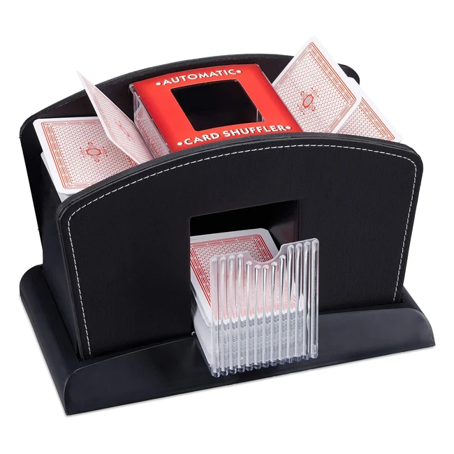 Mélangeur de Cartes Électrique Noir - Relaxdays - Réf. 123456 - Facile à Utiliser
