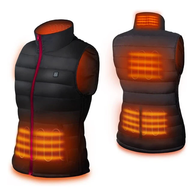 2023 Upgraded Dr Prepare Women's Heated Vest - Lightweight, 3 Heating Levels, 6 Heating Zones, Adjustable Size - USB Plug