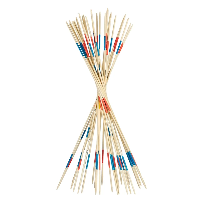 Jeu en bois Mikado XXL Relaxdays pour enfants et adultes - 31 bâtons de 90 cm - Naturel