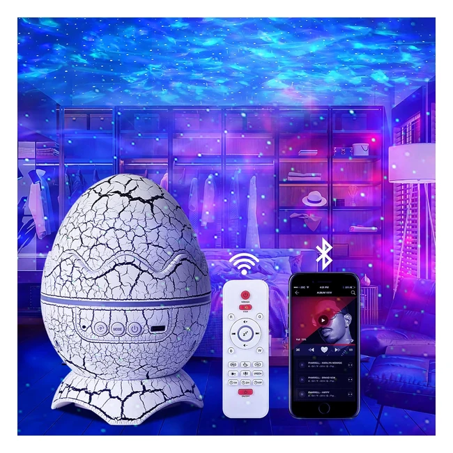 Dinosaurier Ei Galaxie Sternenhimmel Projektor mit Musikplayer, Timer, Fernbedienung - Bestes Geschenk für Kinder & Erwachsene
