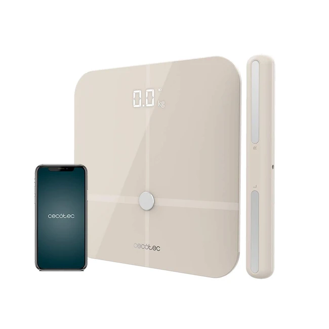 Bilancia da Bagno Cecotec Surface Precision 10600 Smart Healty Pro Beige - Misurazione Bioimpedenza - Design Extrapiatto