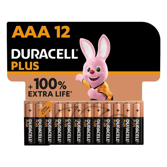 Duracell Plus AAA Micro Alkaline Batterien 15 V LR03 MN2400 12er Pack - Länger haltbar, sicher und langlebig