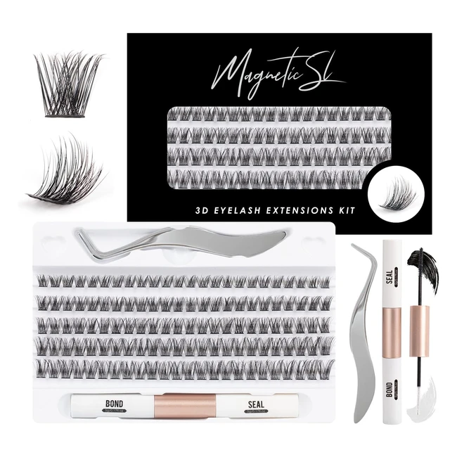 120 Cluster Lashes 3D False Eyelashes Natural Look D Curl - DIY Lash Extension Kit