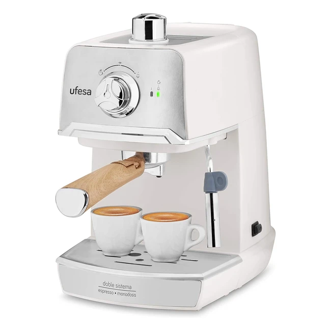 Cafetera Expresso Ufesa CE7238 Cream - 20 Bares - 2 Modos - 850W