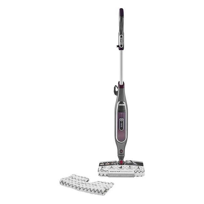 Shark Automatic Klik n Flip Steam Mop for Hard Floors | Intelligent Steam Control | Steam Blaster | 2 Machine Washable Cleaning Pads | Fill Flask | 6m Cord | Grey/Bordeaux | S6003UK
