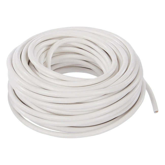 Couronne de câble Electraline 11185 H03 VVF 2x0.75 20m blanc
