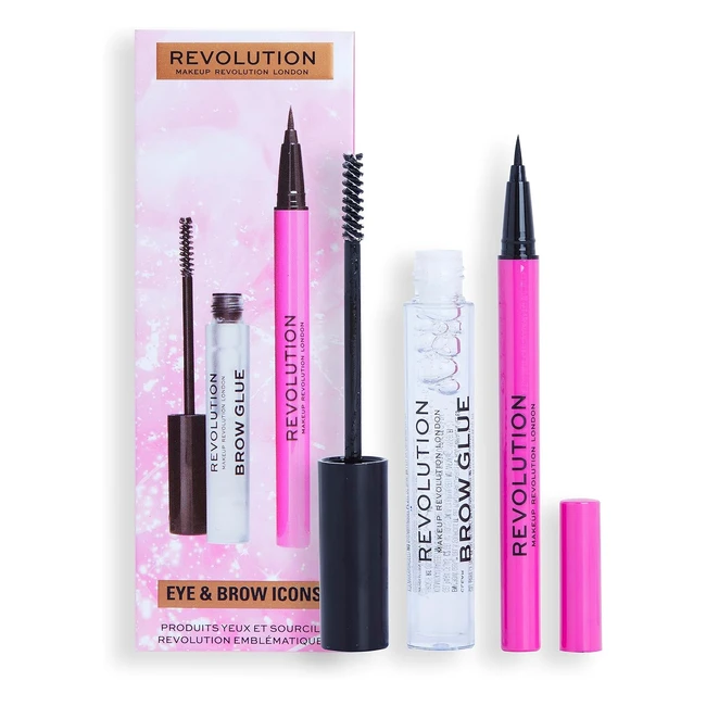 Makeup Revolution Eye Brow Icons Gift Set - Glue Eyeliner