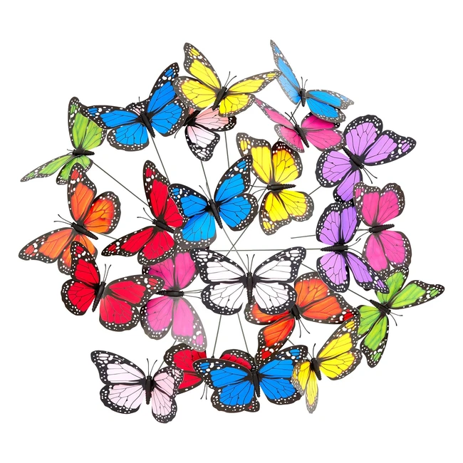 Mariposas Decorativas Relaxdays - Pack 36 Unidades - PVCMetal - 65 x 112 x 7 cm