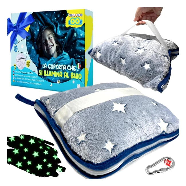 Plaid Magica Coperta che si Illumina al Buio 130x150cm - Pile Fluorescenti - Coperta Bambino Morbida e Luminosa