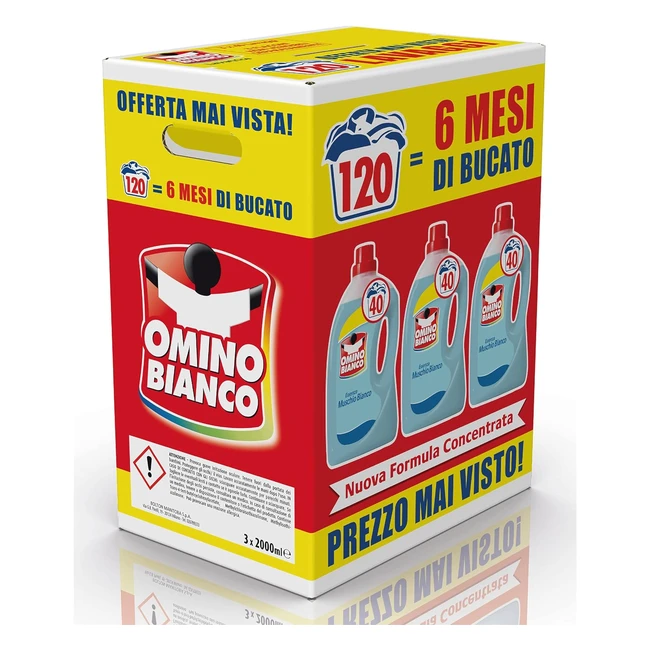 Omino Bianco Detersivo Liquido Lavatrice 120 Lavaggi - Rispetta Colori e Tessuti