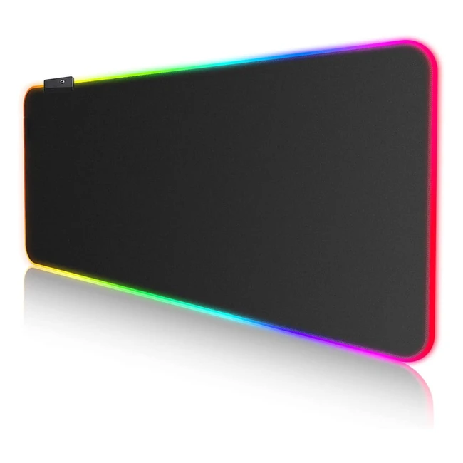Easemo Alfombrilla de Ratón RGB XXL 800x300x4mm - Personalización, 168 Millones Colores, 10 Efectos de Iluminación