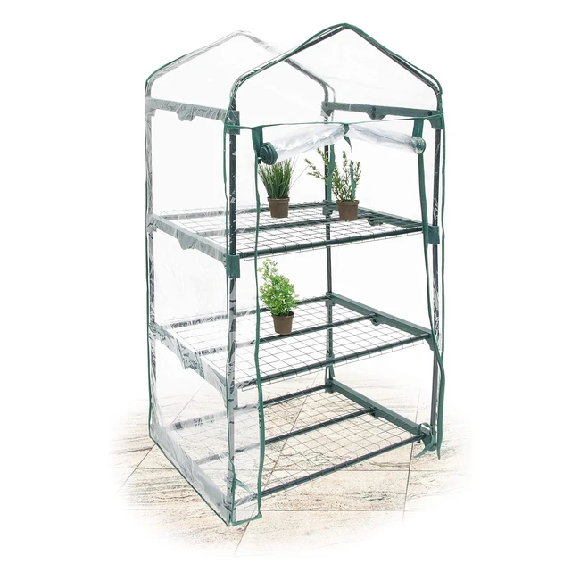 Serra Vivaio per Giardinaggio 3 Ripiani HLP 124x70x50 cm - Relaxdays