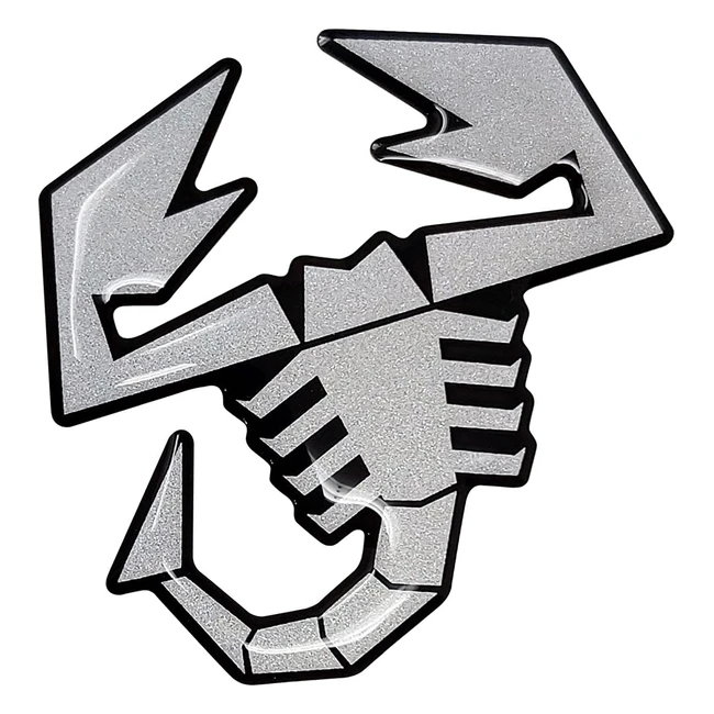 Pegatina 3D Abarth 4R Quattroerreit 21543 - Satinado Plateado 65mm