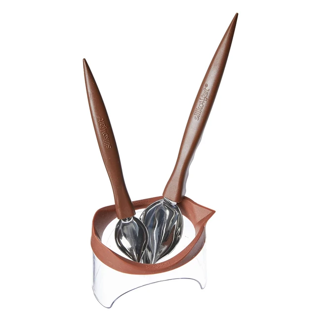 Silikomart Encrier 2 Cuillères Plume - Idéal pour sauces, crèmes et chocolat