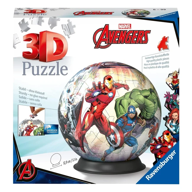 Rompecabezas 3D Avengers Ball 72 piezas - Ravensburger