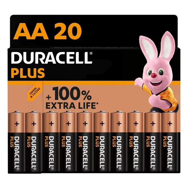 Duracell Plus AA Mignon Alkaline Batterien 1,5V LR6 MN1500 - 20er Pack