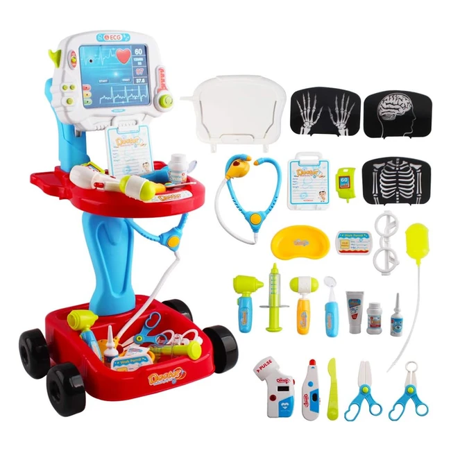Deao Piccolo Dottore Playset Centro Medico a Ruote - Giochi di Imitazione 3 Anni - Include Accessori
