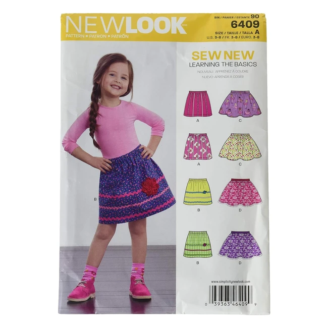 Jupe multicolore pour enfant - New Look 6409 - Taille 1 à 6 - Motif patron de couture