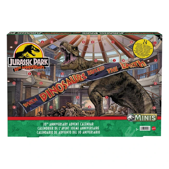 Jurassic World Advent Calendar - 24 Day Countdown with Mini Toy Dinosaurs, Human Figures, and Gates