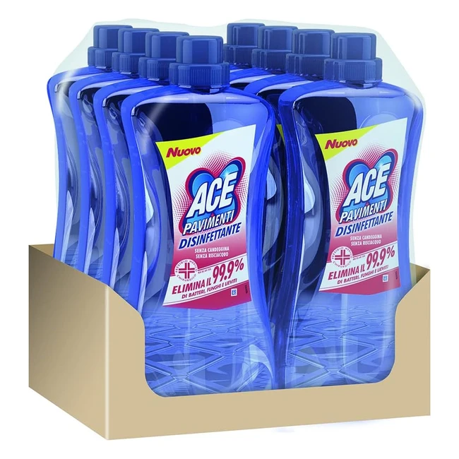 Ace Pavimenti Disinfettante - 2 x 1000 ml - Cartone da 4 - Elimina il 999 di B