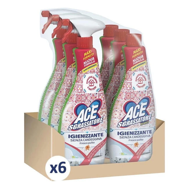 Spray Sgrassatore Igienizzante Ace Ricarica Senza Candeggina 2x800 ml