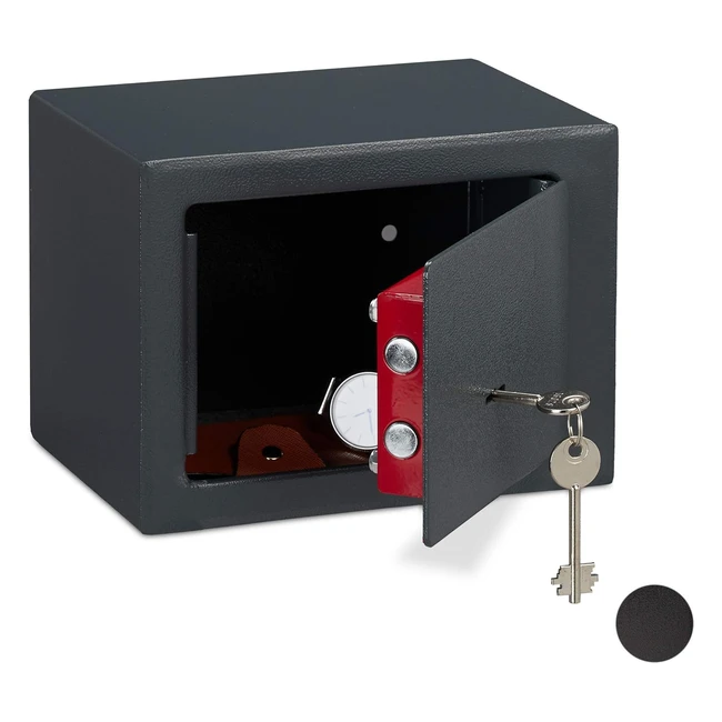 Caja Fuerte Mini Relaxdays con Doble Barra - Seguridad y Protección - HBT 17x23x17 cm