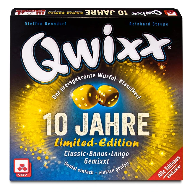 NSV Edizione Limitata 10 Anni Qwixx Multicolore 4132 - Gioco da Tavolo
