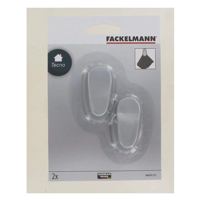 Lot de 2 crochets muraux adhsifs Fackelmann 686269 - Pour torchon de cuisine -