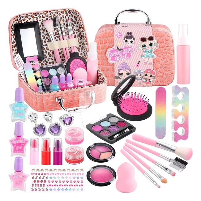 Gagaku Kinderschminke Set Mädchen - 26pcs Waschbar Schminke Kinder Schminkkoffer - Spielzeug für Kinder, Makeup Set für Rollenspiel - Weihnachtsgeschenk für Mädchen 4-8 Jahre