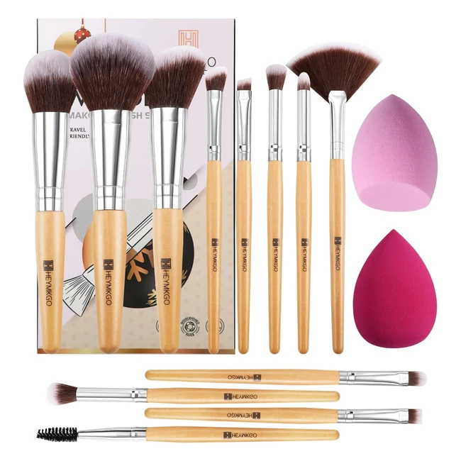 Brochas de Maquillaje Heymkgo 14 piezas Veganas Ecológicas