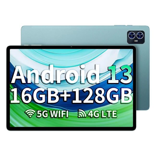 Tablet Teclast M50HD Android 13 10.1 Pollici 16GB RAM 128GB ROM 4G LTE WiFi 1920x1200 IPS BT 5.1 3MP GPS OTG Type-C 6000mAh Blue 2023