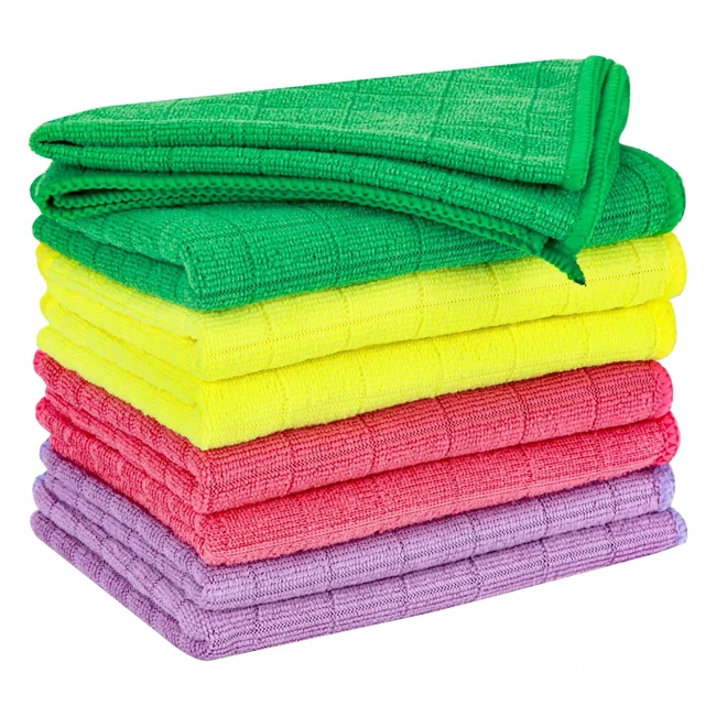 Lot de 8 chiffons microfibre pour vitres miroirs carreaux et carrosserie - 30x