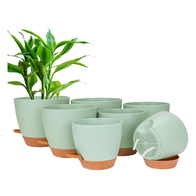 CSYY Plant Pots Indoor - 7 Pack Plastic Pots - Self Watering - 20x31x9cm - For House Plants