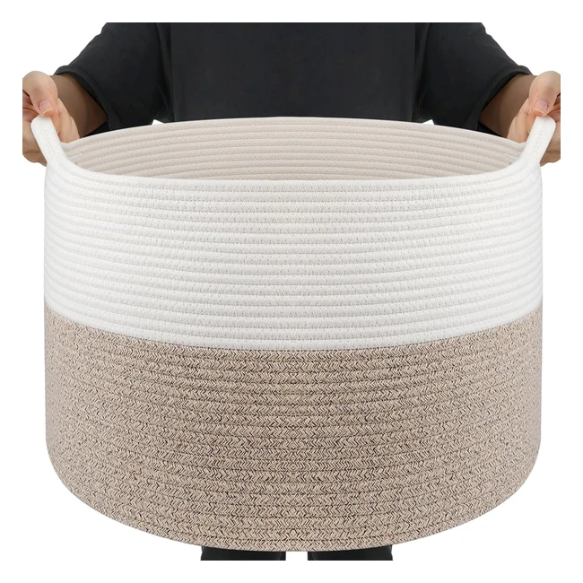 Canasta de cuerda de algodón Maliton 55x55x35cm - Grande, resistente y práctica
