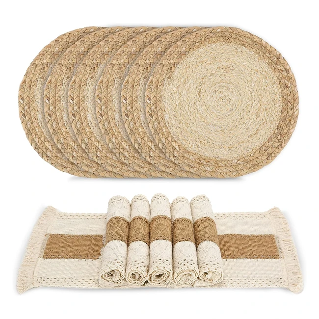 Manteles Boho Hechos a Mano - Set de 6 - Estilo Granja