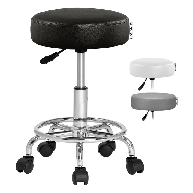 Casaria Rollhocker hhenverstellbar 10 cm Polsterung drehbar 51-65 cm Sitzhhe