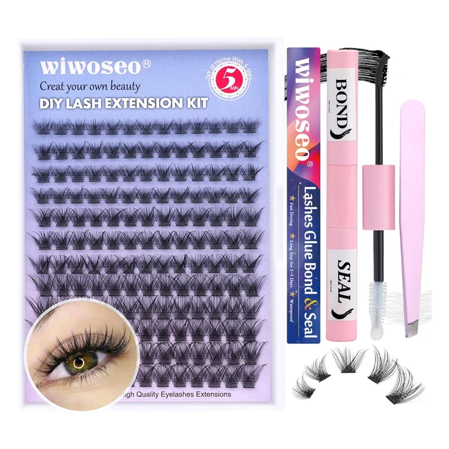 Cluster Eyelash Extensions Kit - Natural Cat Eye Style - DIY Beauty Look - Easy Application - 156pcs