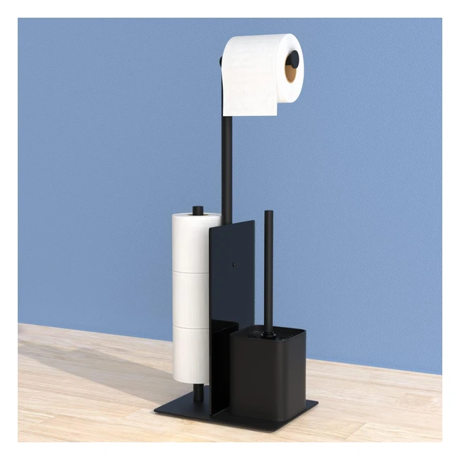 Piantana Portarotolo e Scopino Nero - Resistente e Pratico