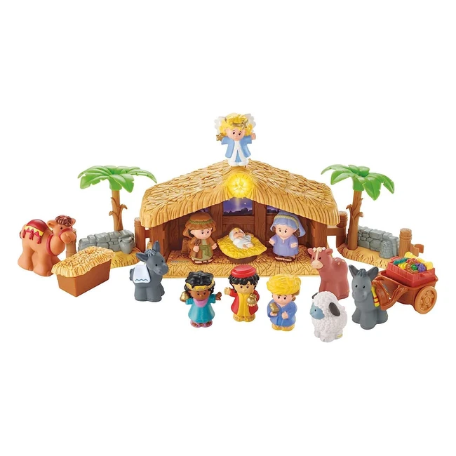 Fisherprice J2404 Little People Weihnachtskrippe Geschenkset mit 12 Figuren und 