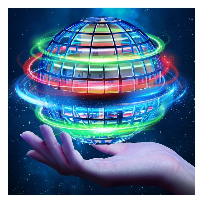 360Rotating Hand Controlled Flying Ball Toys - Magic LED Lights Up Ball Mini Drone - Gift for Kids and Adults