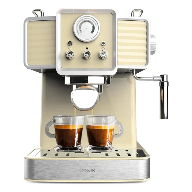 Cecotec Express Power Espresso 20 - Vintage Design - 20 Bars - 1350W - Hellgelb