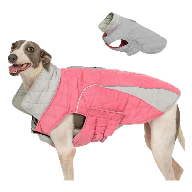 Huntboo Dog Coat - Waterproof Winter Dog Jacket with Reflective Strips - Stay Warm and Visible - Pink