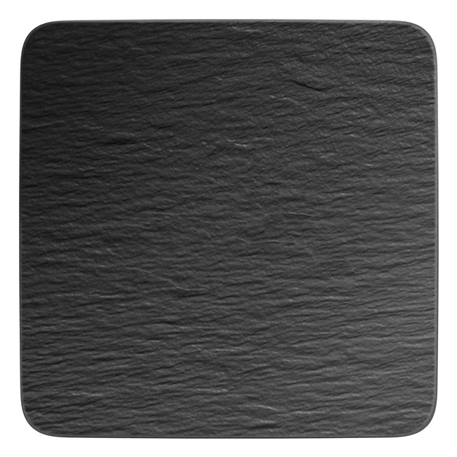 Villeroy & Boch 1042392680 Manufacture Rock Square Gourmet Serving Plate - Premium Porcelain, Dishwasher Safe
