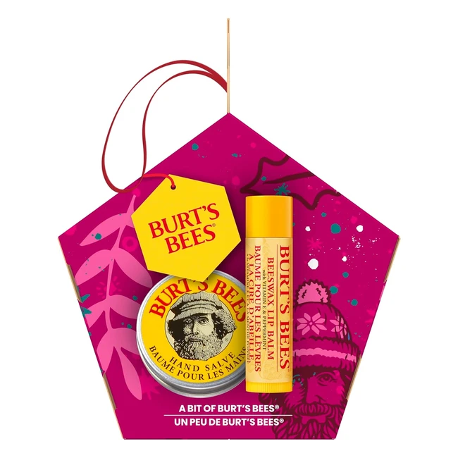 Burts Bees Christmas Gift Set - Lip Balm  Hand Salve - Hydrating  Nourishing -
