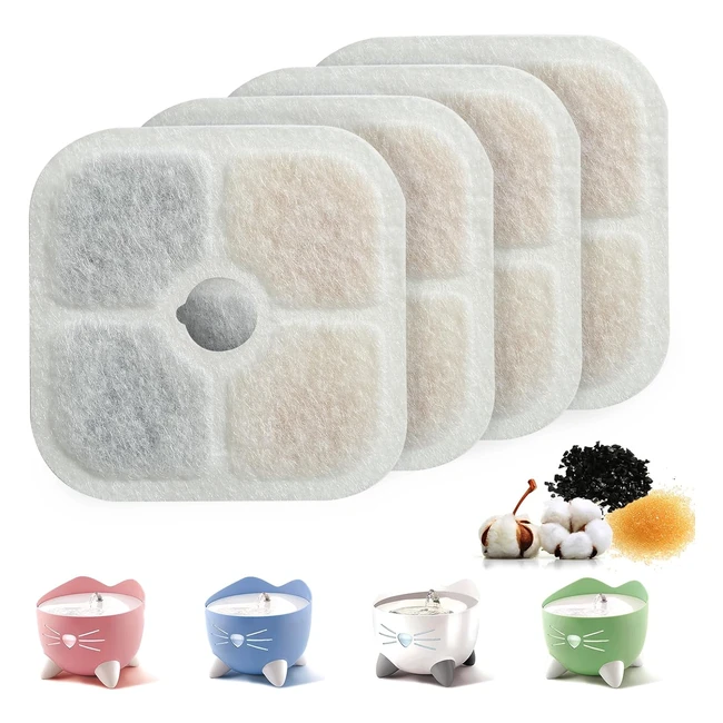 Filtri Fontanella per Gatti Pewingo - Compatibile con Catit Fontana 25L845 oz - 4 Pezzi