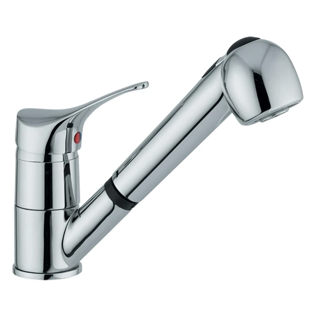 Rubinetto Miscelatore Lavello Ambrosiana SEI14080000 con Doccetta Estraibile 2 Getti Cromo